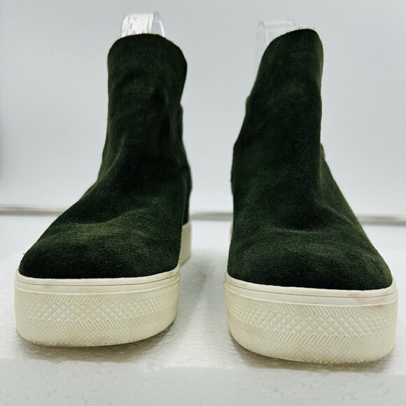 Steve Madden Bootie Sneakers Women's Wrangle Dark Green Suede Leather Size 7M - Picture 3 of 8